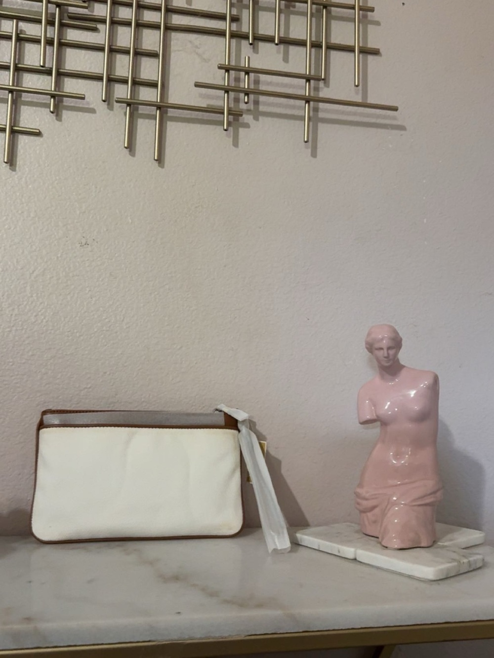 Michaels White Wristlet with Rainbow MK Logo - Picture 3 of 12